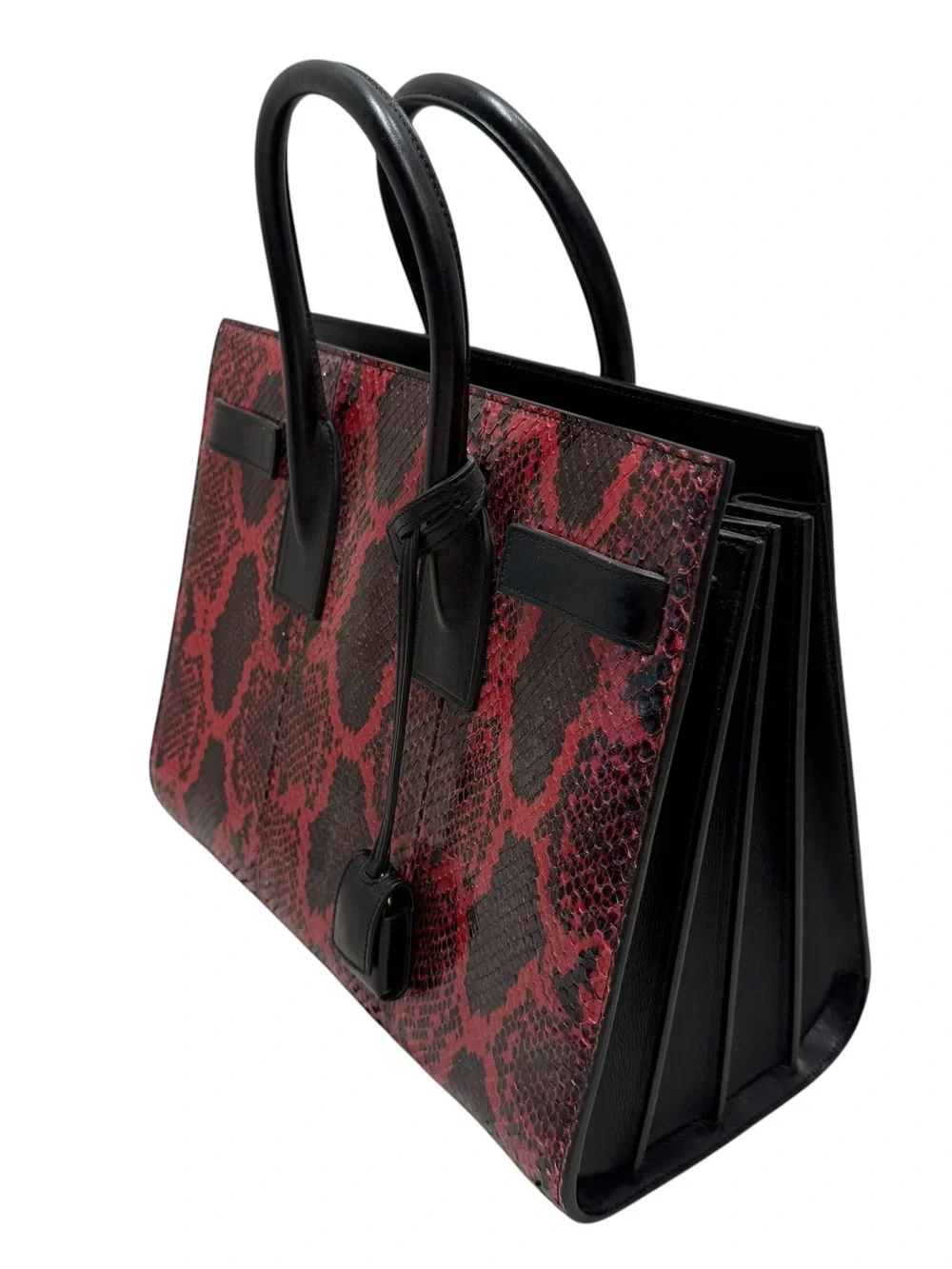 Saint Laurent YSL Sac Dejour Red Python Satchel 355153 LECJ1 - Picture 2 of 16
